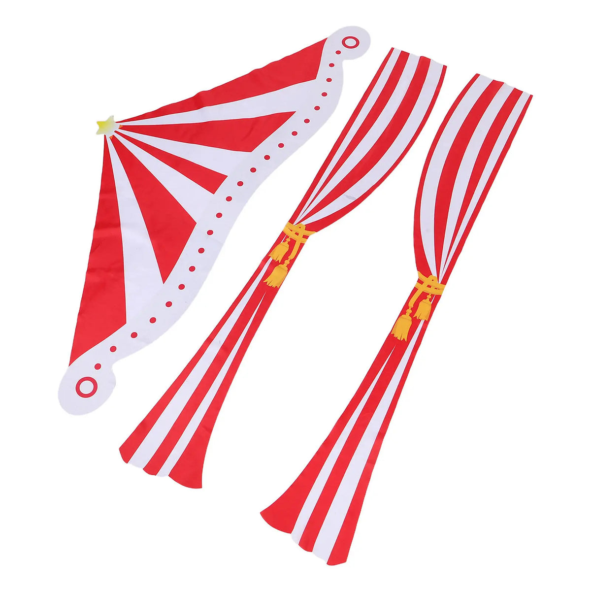 décoration fête anniversaire cirque bannière porte rouge blanche rayée taffetas opaquemax14mots