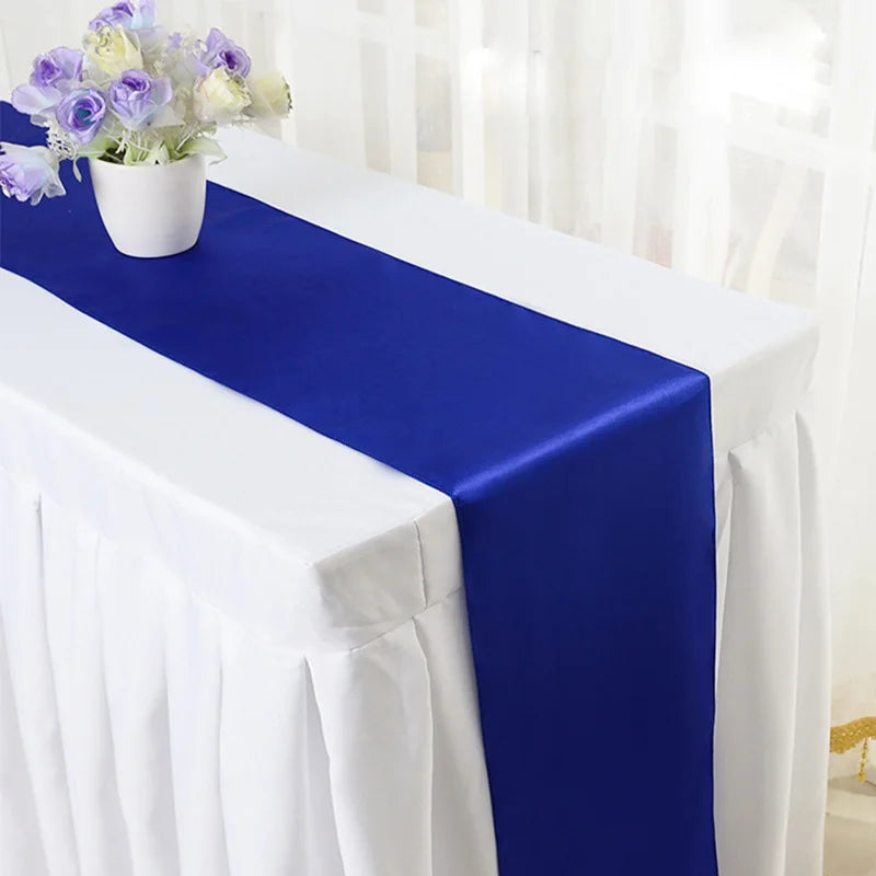 chemin table ruban satin uni décoration mariage banquet fête longue décoration table moderne
