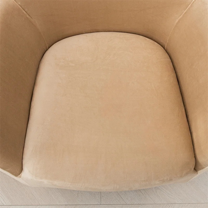 Housse fauteuil velours beige clair moderne canapé place lavable machine restaurant