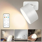 lampe murale rechargeable led rotation 360 moderne noir blanc télécommande