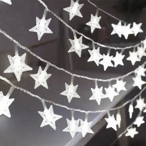 guirlande lumineuse led étoile décoration fête mariage jardin intérieur extérieur blanc doré multicolore moderne