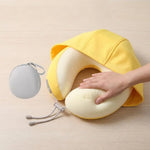 oreiller cou voyage forme mousse mémoire forme ergonomique doux velouté moderne bleu jaune rose