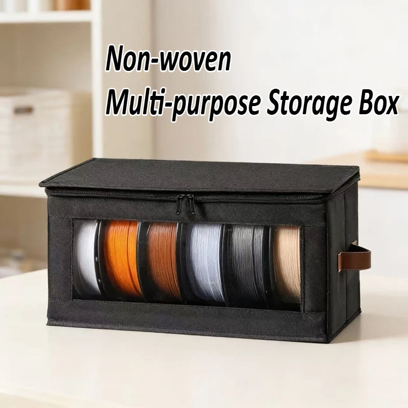 boîte rangement pliable non tissée moderne poignées cuir fermeture glissière filament 3d organisation pratique