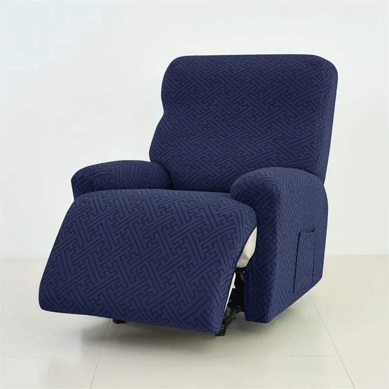 housse protection fauteuil inclinable vert motif géométrique moderne adhésif set pièces