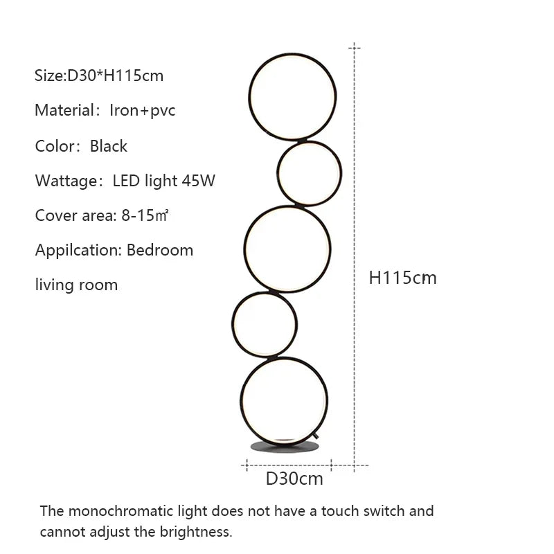 lampe sol moderne blanc circulaire relief minimaliste interrupteur tactile 2000 82000lm