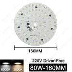 plaque led blanc diodes rondes modernes circuits intégrés connecteurs 105mm 120mm 160mm 198mm 80w