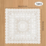 nappe dentelle motif floral vintage shabby chic blanc crème semi transparent table décoration maison