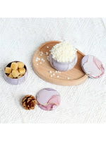 boîtes rondes marbrées violet bleu rose modernes 2.2oz 4oz 1.81inch 2.91inch graine pin savon