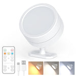 Lampe murale LED moderne rechargeable télécommande noir blanc rond minimaliste