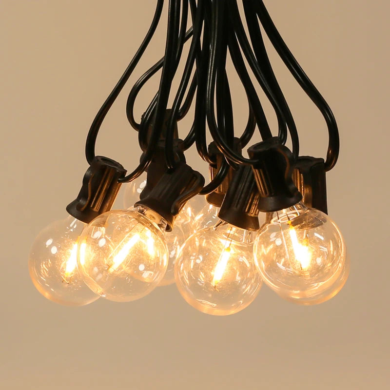 guirlande lumineuse led ampoules globe vintage décoration maison 220v 100ft 30mètres