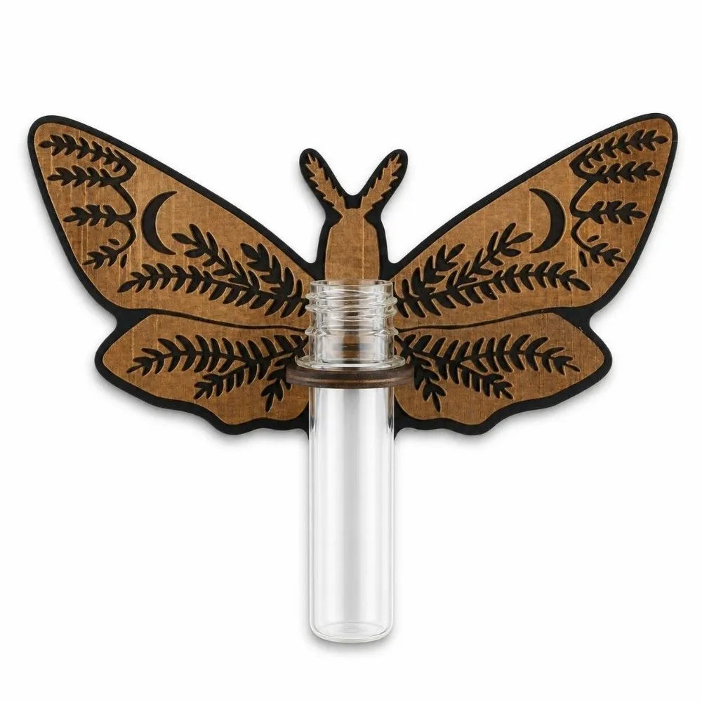 support mural boho chic plante papillon floral clips marron vert transparent