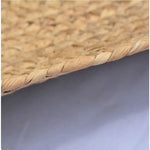 tapis rond tissé géométrique moderne rustique juteux beige clair salon chambre décoration nordique main