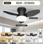 ventilateur blanc lampe intégrée moderne télécommande vitesses led reversible