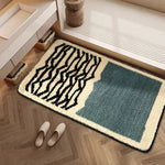 tapis moderne géométrique rayures horizontales points noir blanc salon chambre coucher polyester