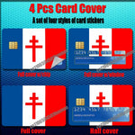 protège cartes adhésifs croix blanche drapeau lorraine bleu rouge moderne