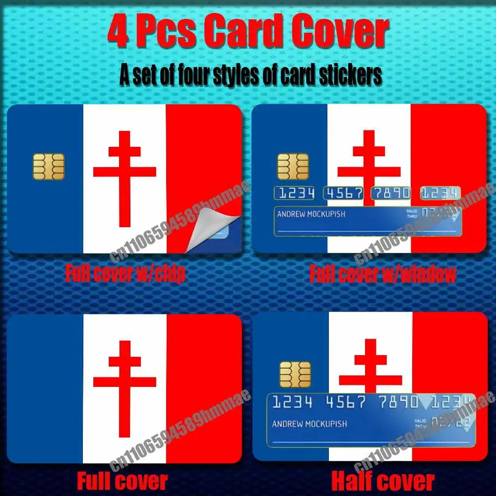 protège cartes adhésifs croix blanche drapeau lorraine bleu rouge moderne