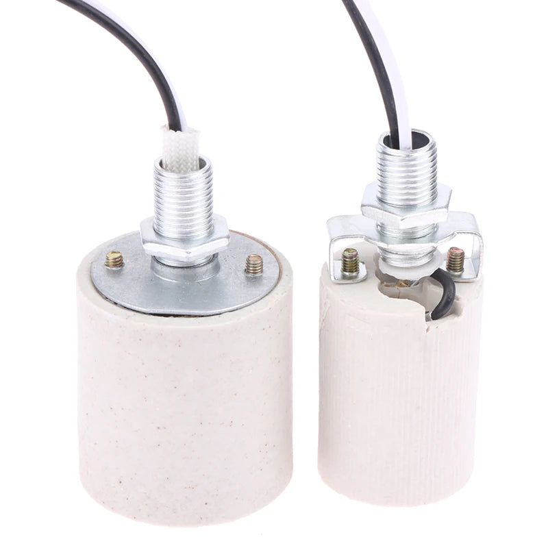 socquette éclairage led vis céramique blanc texturé moderne e14 e27 câble fixations