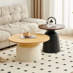 table basse moderne minimaliste bois rond marocain artificial board centralisée
