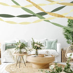 rubans papier vert doré rayures modernes decoration anniversaire mariage festive