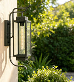 lampe murale classique transparente noir ip55 fer éclairage maison e27