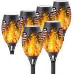 lumière solaire led flamme noire extérieure moderne jardin patio piscine