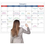 calendrier mural blanc bleu vert rose noir grille dates moderne pratique autocollants adhésifs undaté