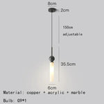 lampe suspendue moderne sphère noire tube blanc doré led salon chambre
