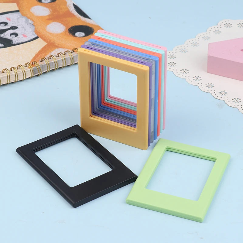cadres photo magnétiques réfrigérateur couleurs transparentes minimaliste rose bleu orange violet jaune