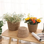 pot fleurs tissé fibres naturelles rustique boho chic rangement extérieur mini small medium large
