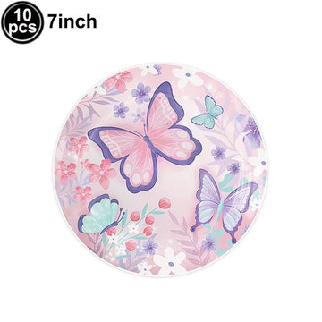 ensemble vaisselle jetable papillon anniversaire assiettes gobelets serviettes nappe ballons guirlande décoration fête