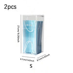 boîte rangement masques jetables transparente bleu clair moderne pratique poignées blanches 50pcs 40pcs