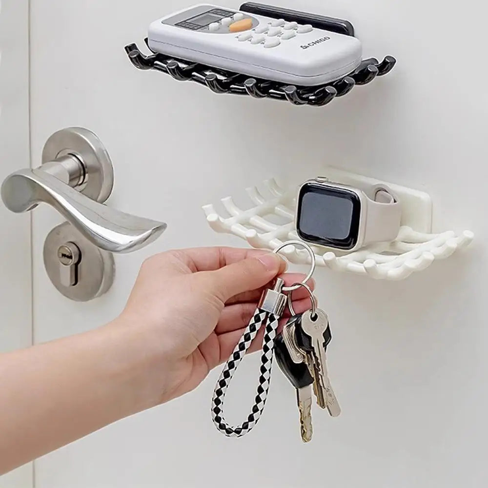 porte savon plastique blanc noir grille moderne adhésif salle bain accessoire maison