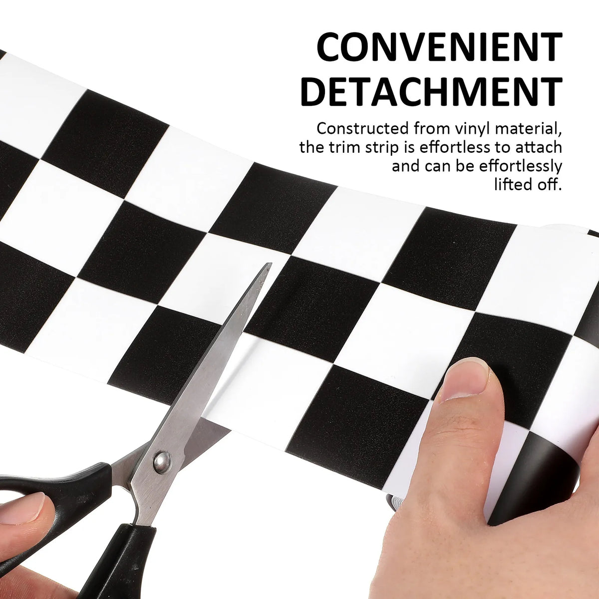 ruban decoratif adhesif carreaux damier noir blanc decoration murale bordure tableau classique