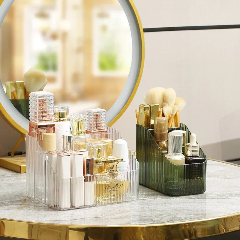 boîte rangement cosmétique transparente rayures verticales moderne minimaliste grilles petites grilles grandes