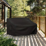 Housse canapé extérieure polyestère noire moderne poche poignée adjustable ventilation