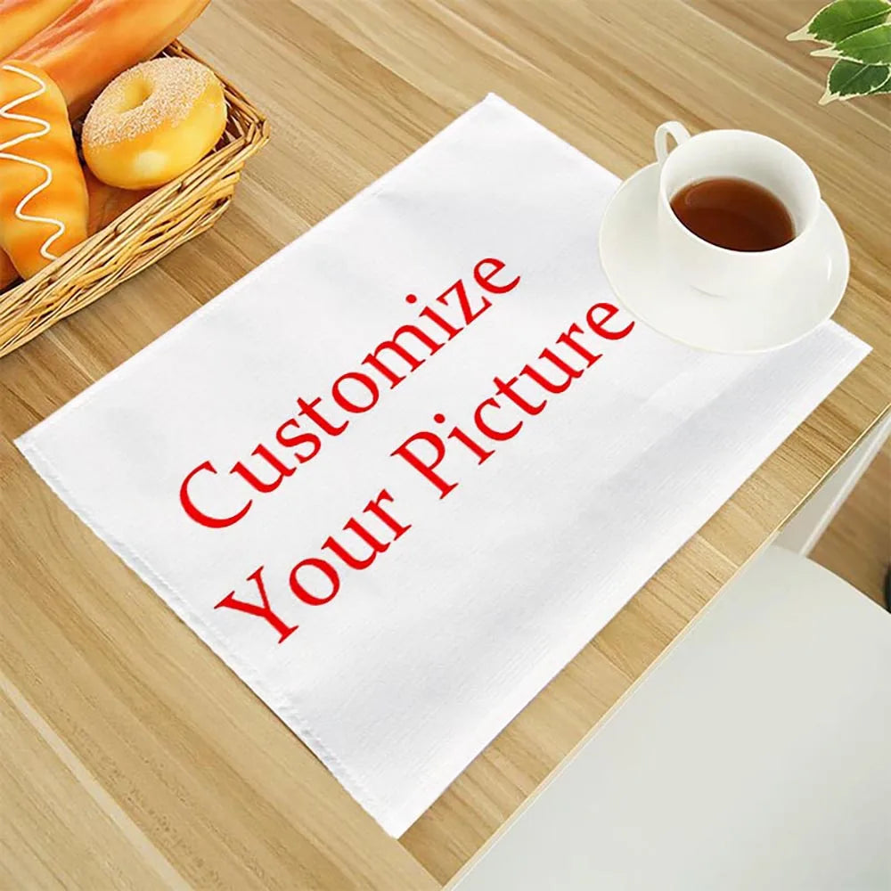 set table personnalisable photo famille motifs floraux blanc orange noël halloween modernes 30x40cm