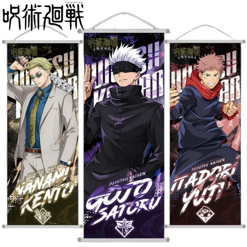 décoration murale anime gojo satoru bannière vert noir illustration clips ornement chambre