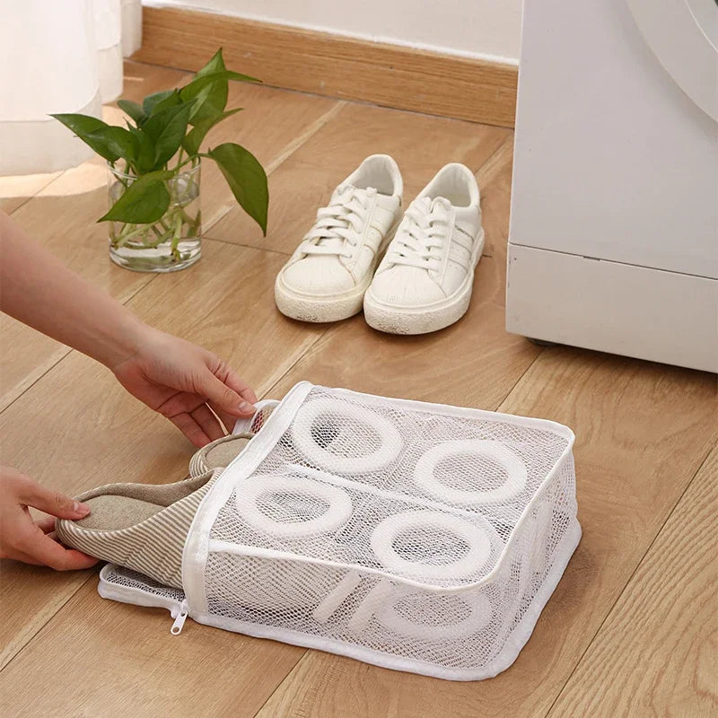 sac chaussures blanc maille polyester réutilisable pratique moderne