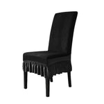 Housse chaise velours coton polyester noir gris classique anti poussière mariage banquete