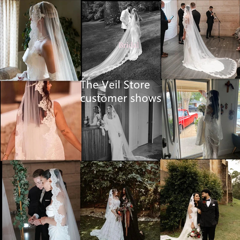 voile mariée blanc dentelle fine classique élégant voile cathédrale femme