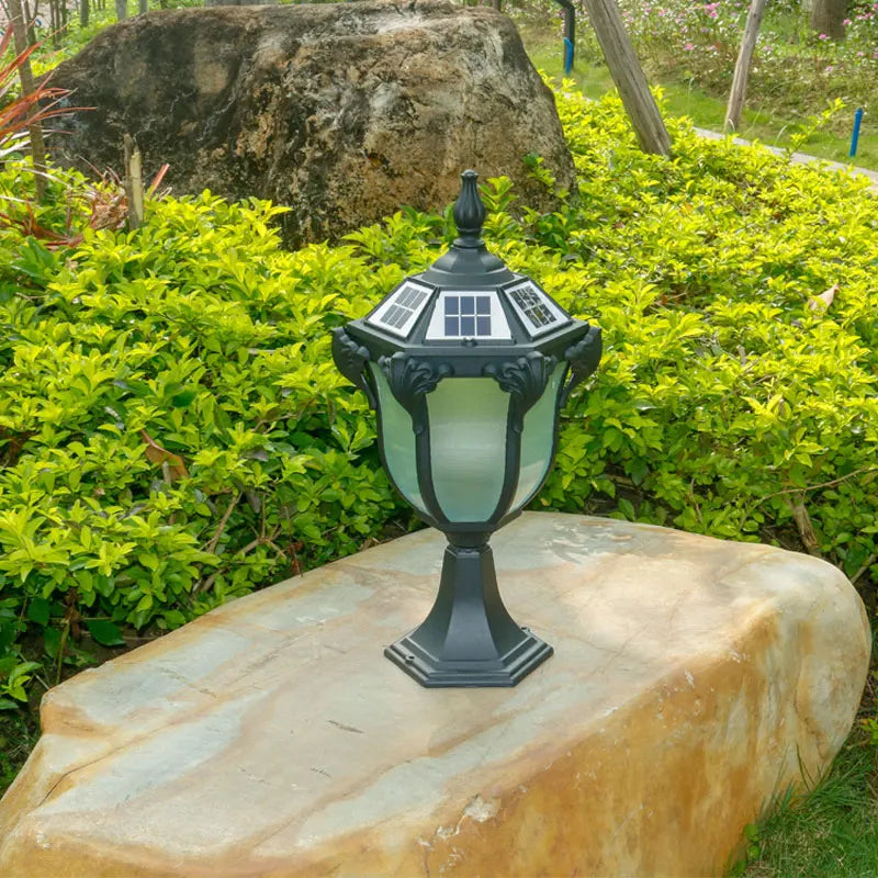 lampe solaire extérieure led étanche ip44 classique noir blanc geometrique