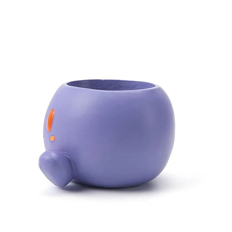 pot fleurs kawaii résine violet orange succulente écheveria décoration maison pokémon wobbluff