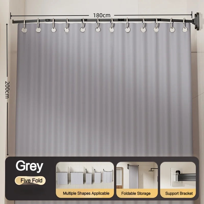 rideau douche pliable sans cadre polyester pliante opaque moderne gris beige