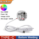 module lumineux led blanc circulaire facial welding câble usb type tactile 3w 5v