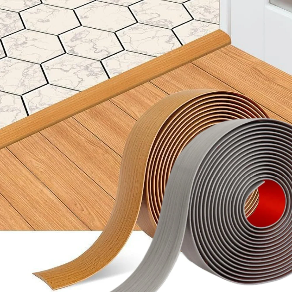 ruban transition seuil adhésif pvc aspect bois moderne gris marron beige 4cm large 3m
