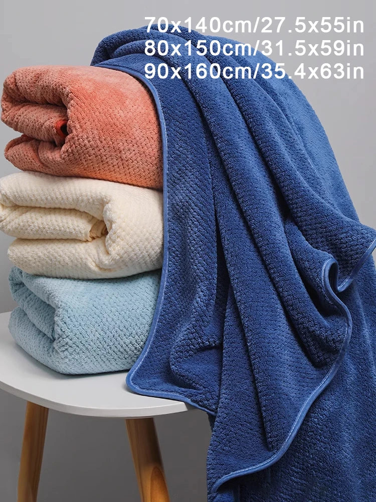 serviette bain absorbante bleu marine texture points moderne 80x150cm lavable machine