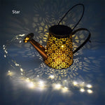 arrosoir lumineux solaire doré motifs floraux tringle noire led moderne jardinextérieur