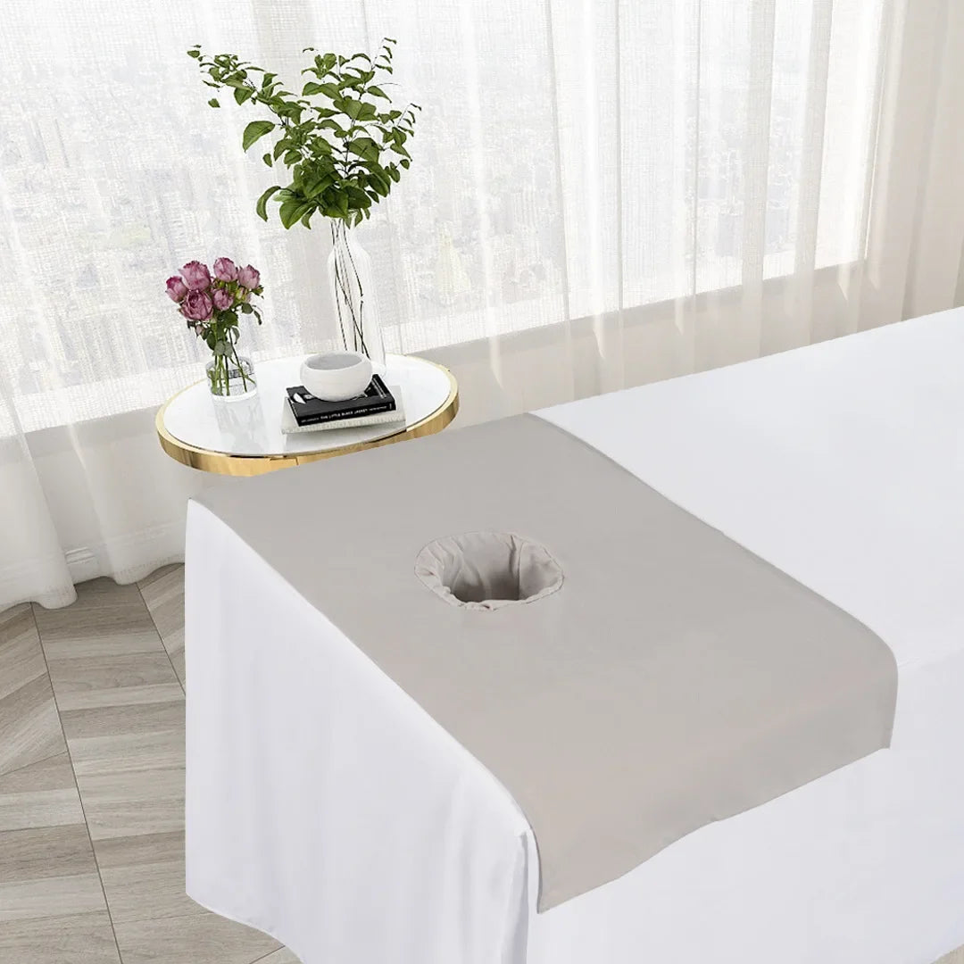 serviettes table unies modernes coton polyester blanc gris clair rose pâle vert pastel opaques