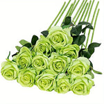 roses artificielles rouges decoration mariage anniversaire intérieur romantique branches soie verte