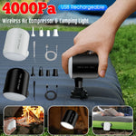 pompe air portable blanc moderne poignée embouts câble usb camping extérieur